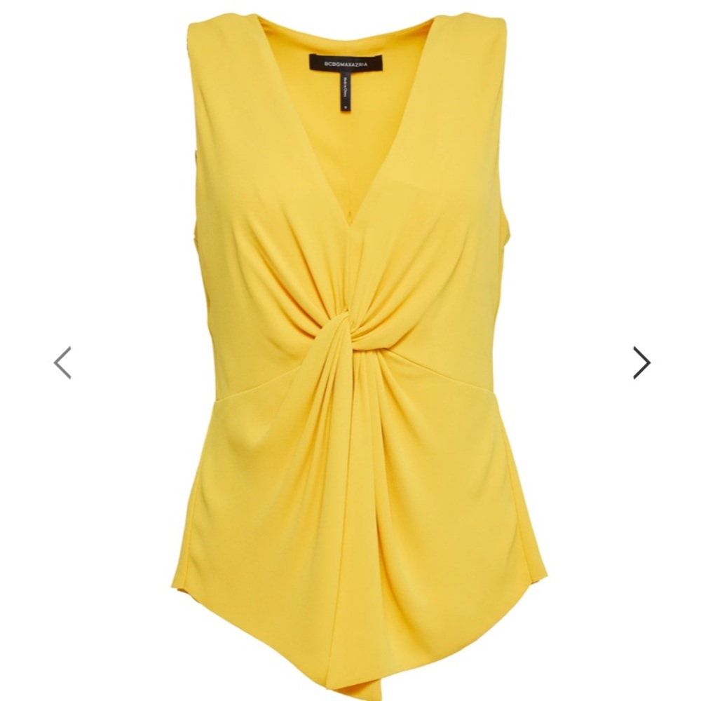 V-NECK GATHERED KNOT TOP